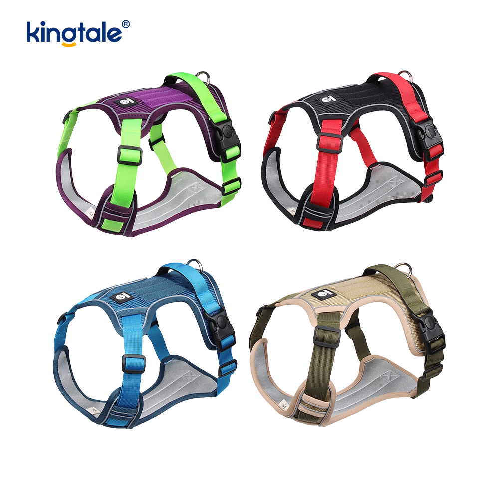 Arnês para animais de estimação com rebite de nylon reflexivo ajustável respirável esportivo Cachorro