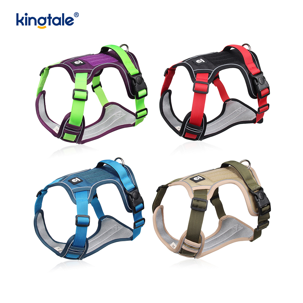 Arnês para animais de estimação com rebite de nylon reflexivo ajustável respirável esportivo Cachorro