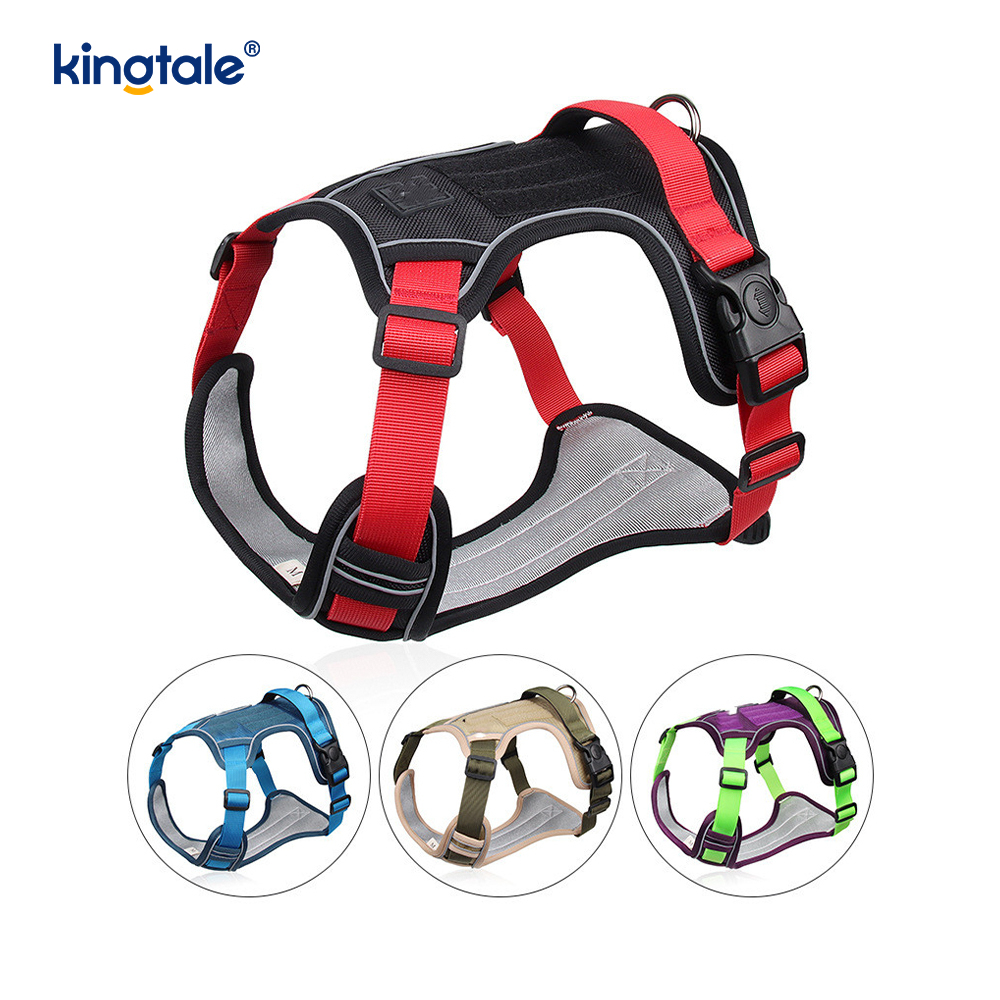 Arnês para animais de estimação com rebite de nylon reflexivo ajustável respirável esportivo Cachorro