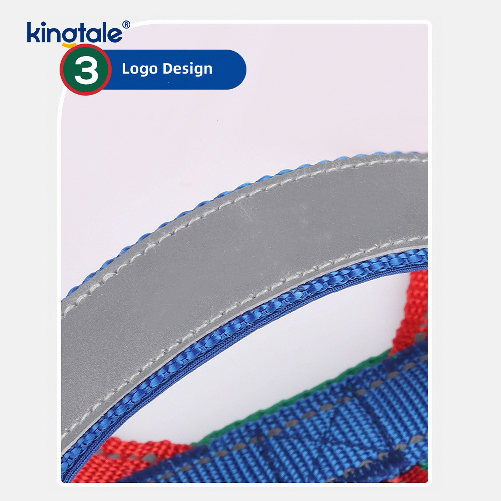 Conjunto de arnês para cães de estimação reflexivo de nylon ajustável por atacado personalizado