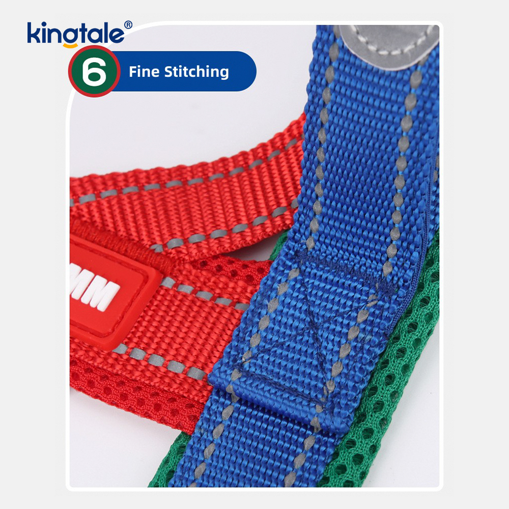 Conjunto de arnês para cães de estimação reflexivo de nylon ajustável por atacado personalizado
