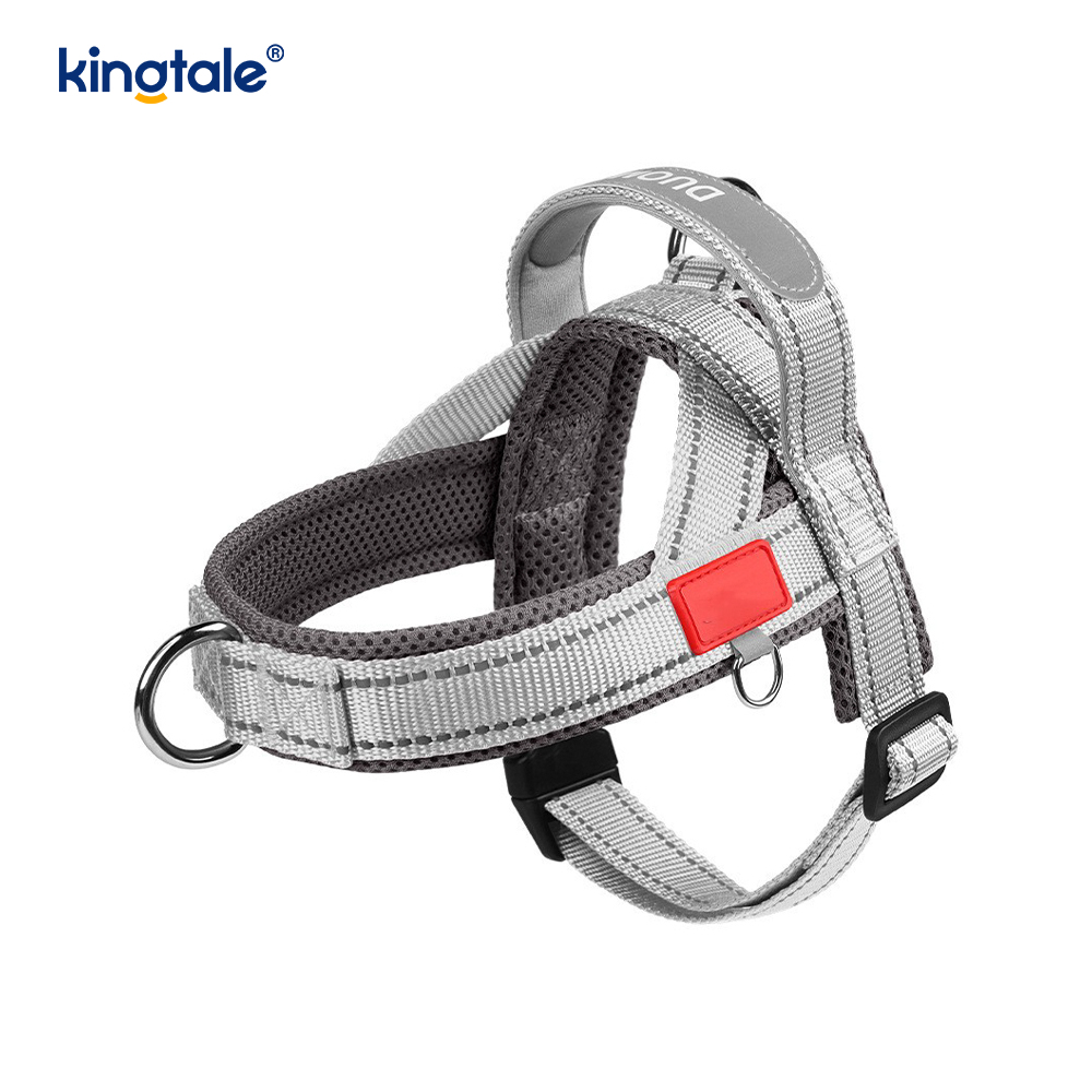 Conjunto de arnês para cães de estimação reflexivo de nylon ajustável por atacado personalizado