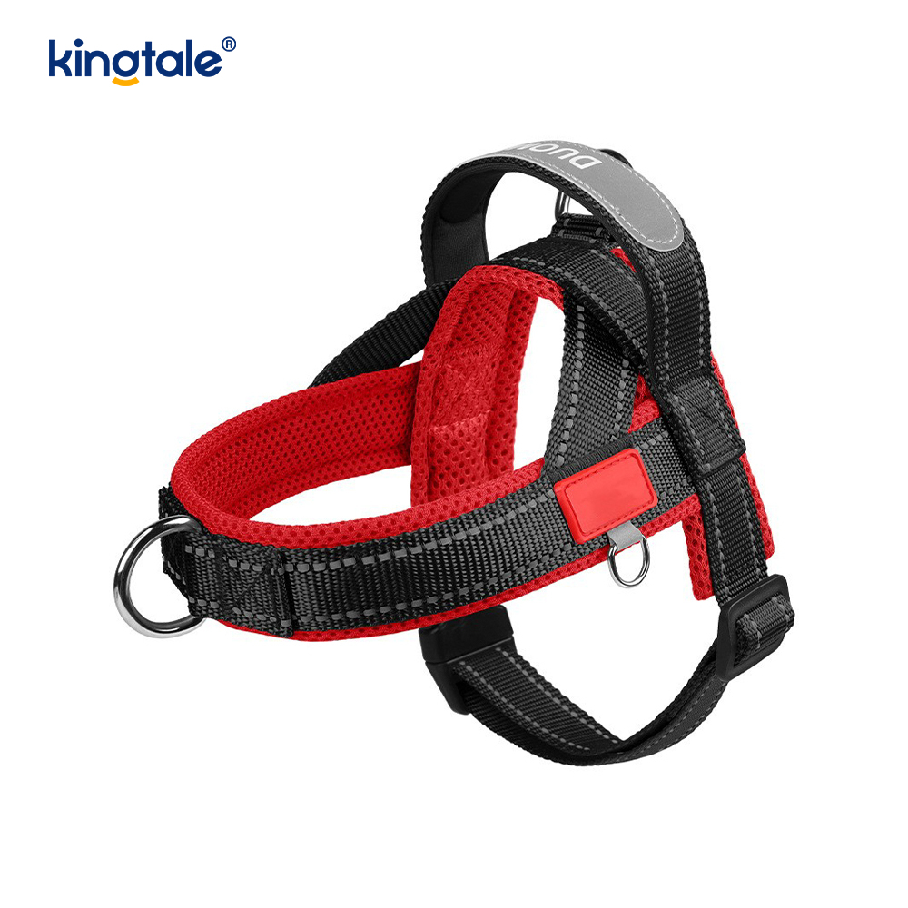 Conjunto de arnês para cães de estimação reflexivo de nylon ajustável por atacado personalizado