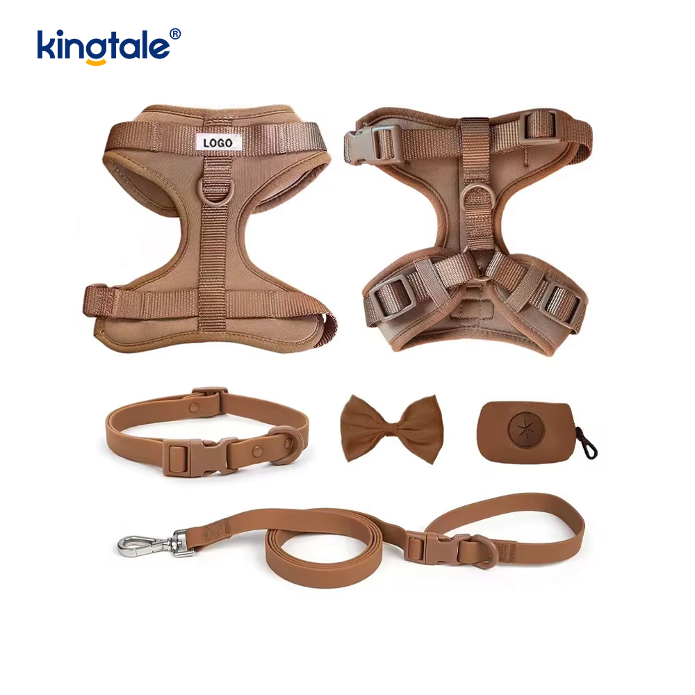 Coleira de arnês para cães à prova d'água leve e elegante personalizada em PVC