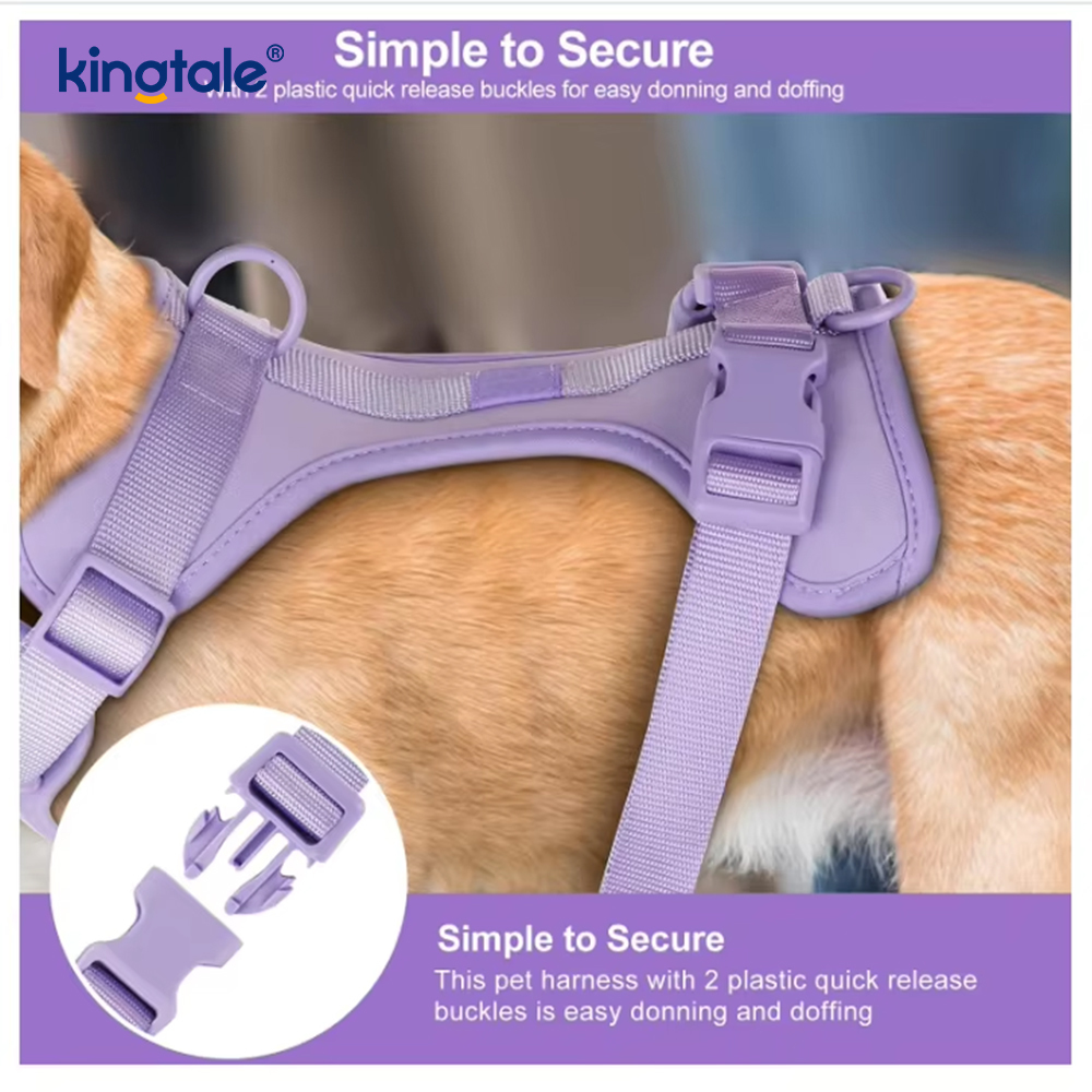 Coleira de arnês para cães à prova d'água leve e elegante personalizada em PVC