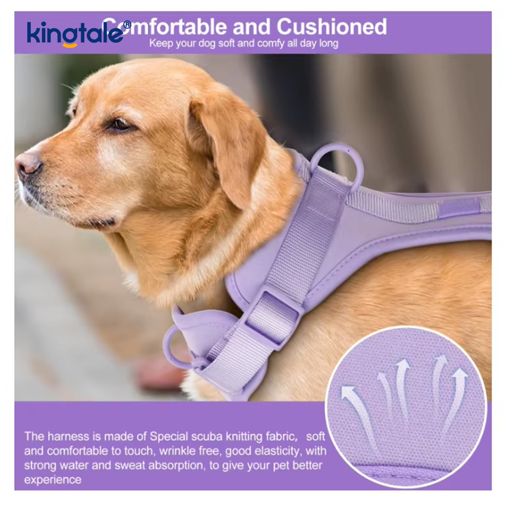 Coleira de arnês para cães à prova d'água leve e elegante personalizada em PVC