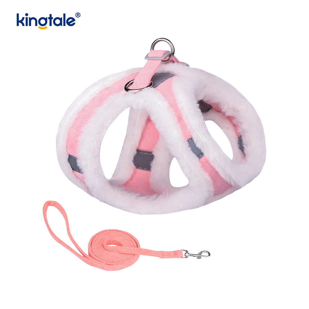 Coleira de pelúcia para cães de estimação, conjunto de coleira para cães de caminhada no outono