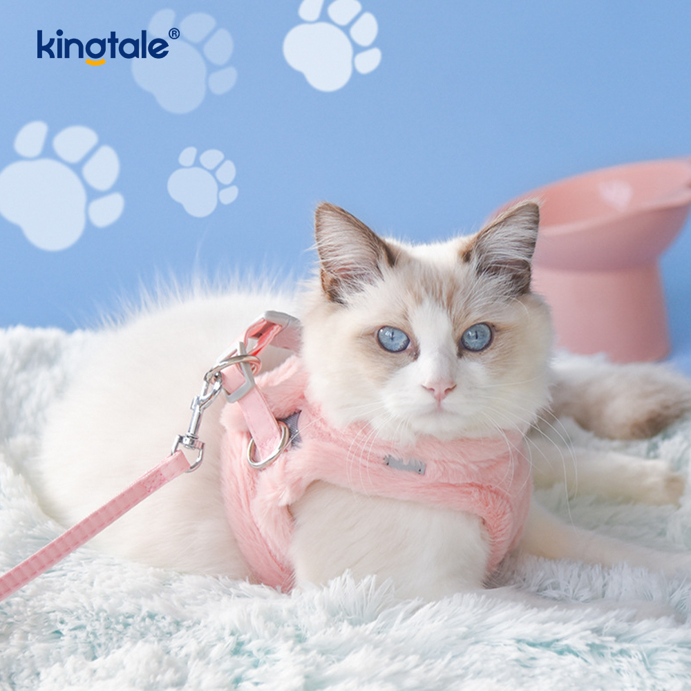 Coleira de pelúcia para cães de estimação, conjunto de coleira para cães de caminhada no outono