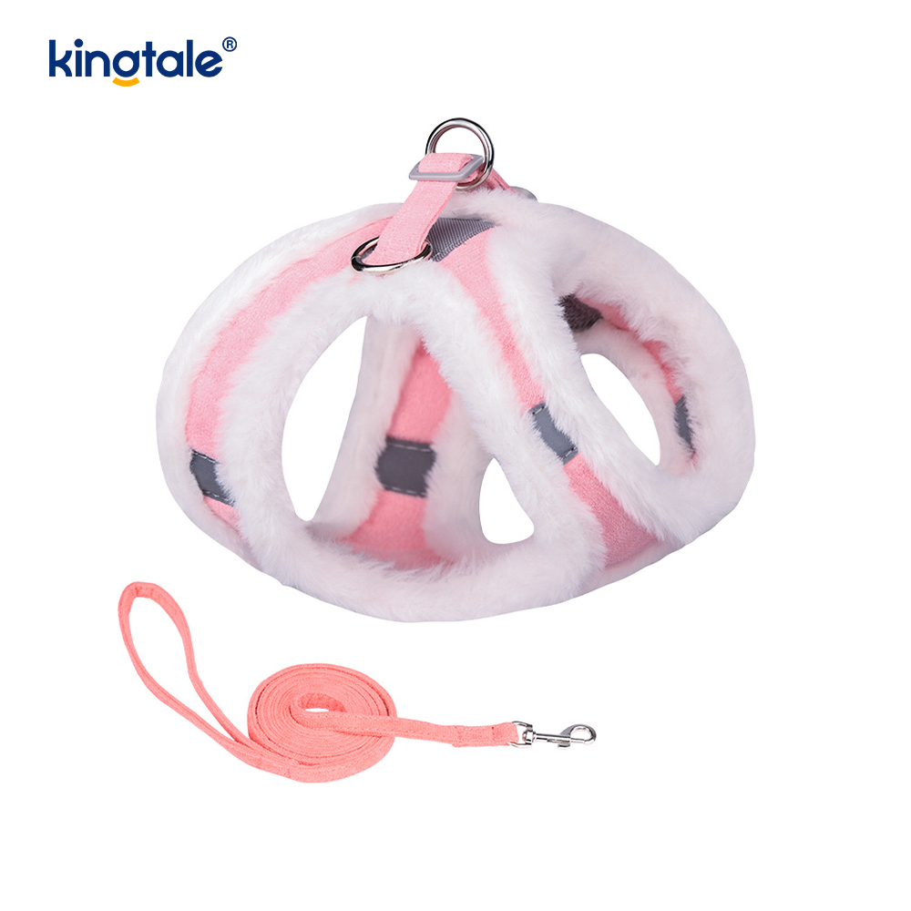 Coleira de pelúcia para cães de estimação, conjunto de coleira para cães de caminhada no outono