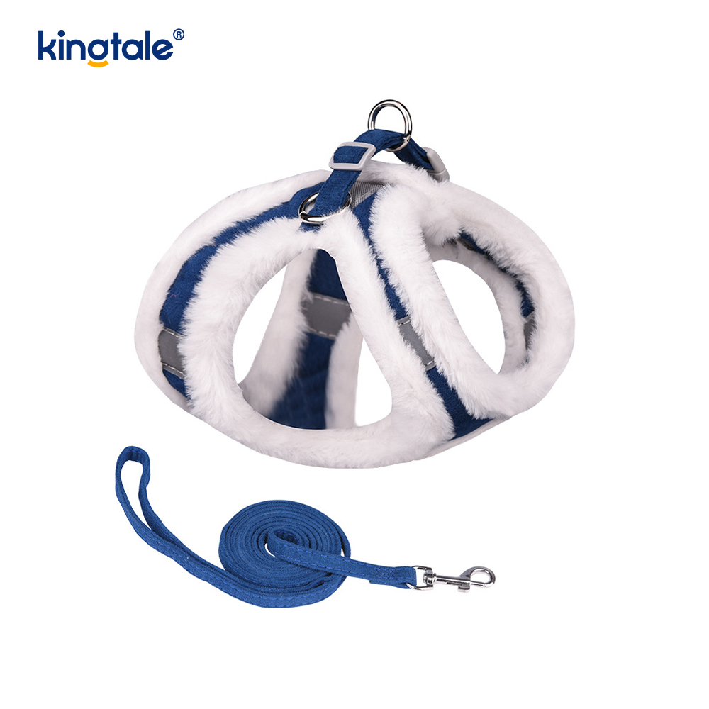 Coleira de pelúcia para cães de estimação, conjunto de coleira para cães de caminhada no outono