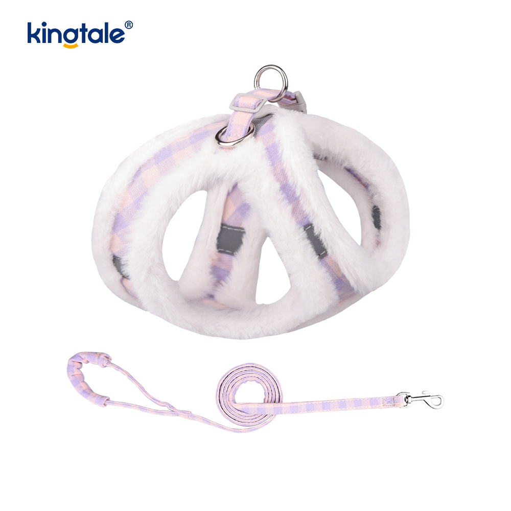 Coleira de pelúcia para cães de estimação, conjunto de coleira para cães de caminhada no outono