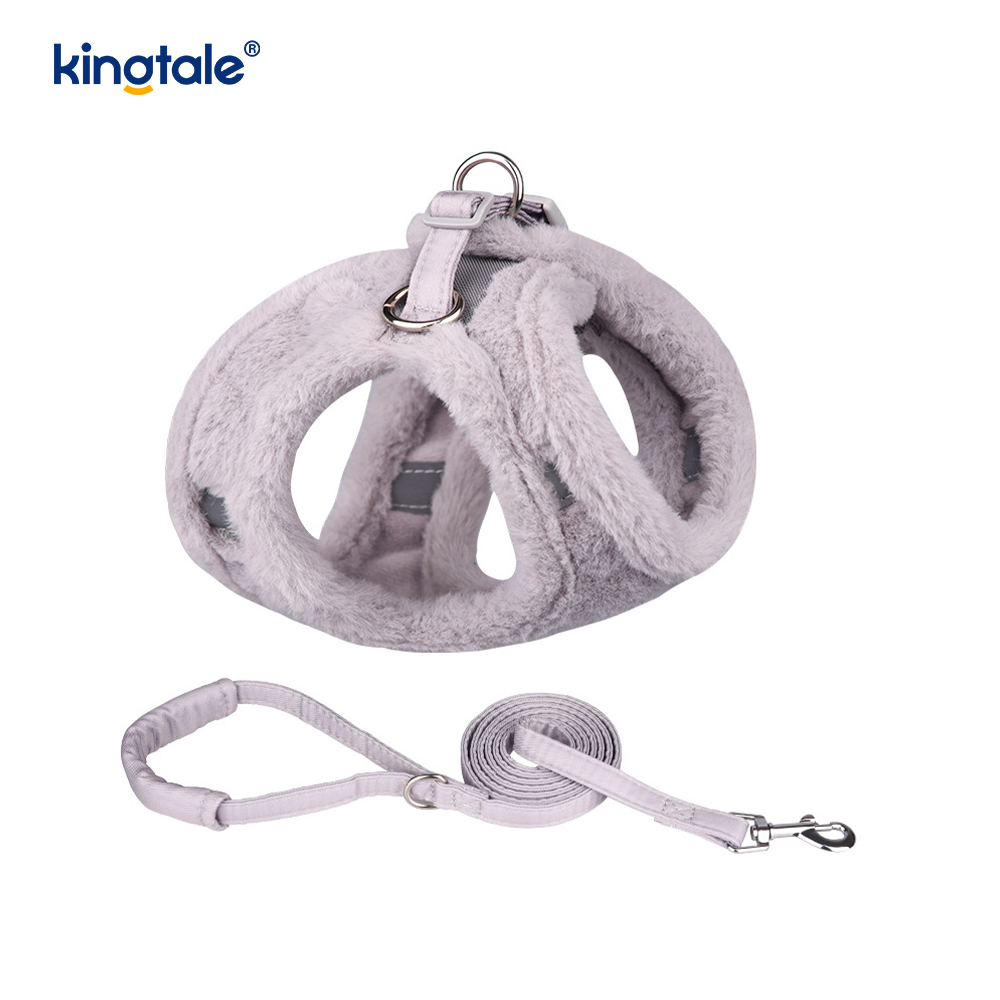 Coleira de pelúcia para cães de estimação, conjunto de coleira para cães de caminhada no outono