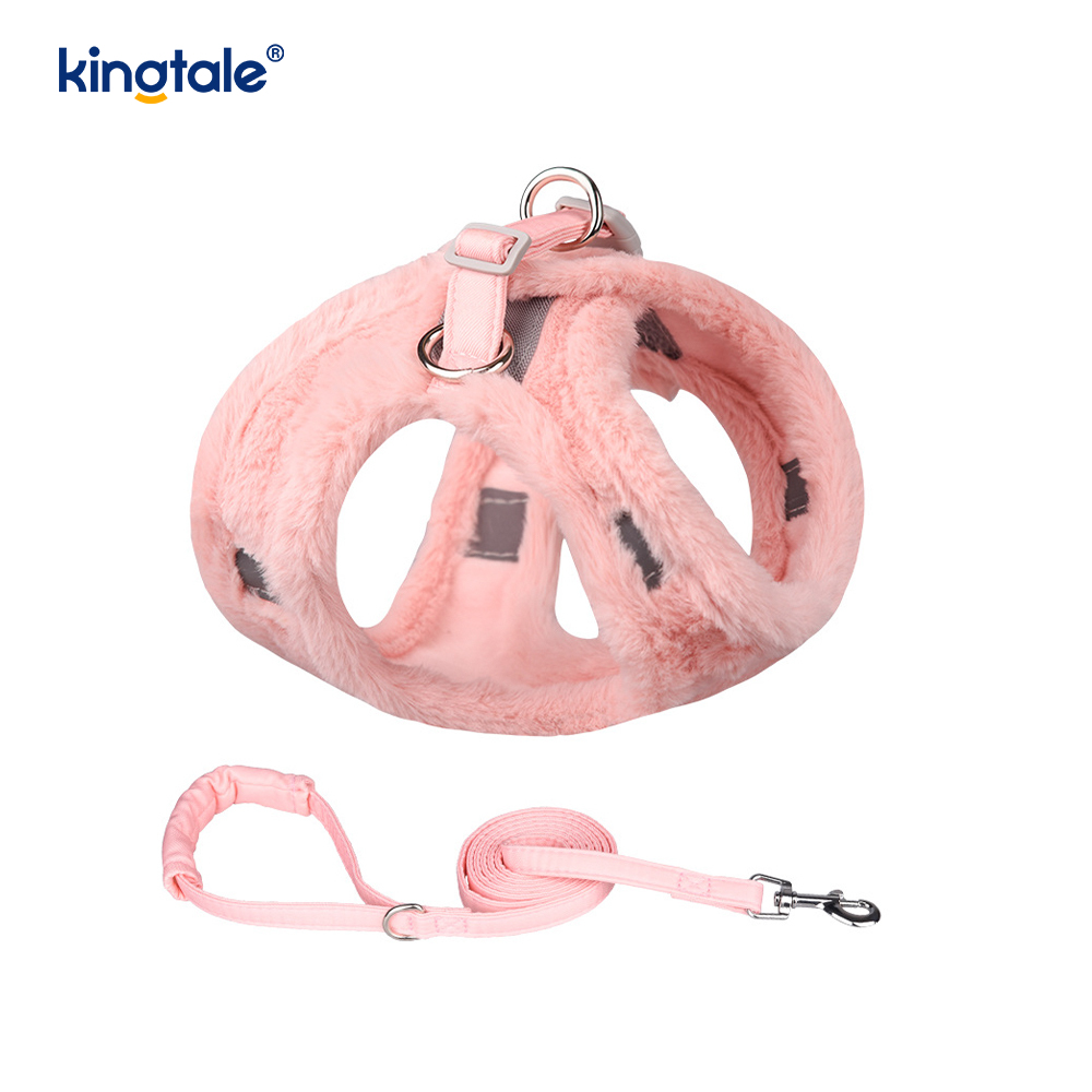 Coleira de pelúcia para cães de estimação, conjunto de coleira para cães de caminhada no outono