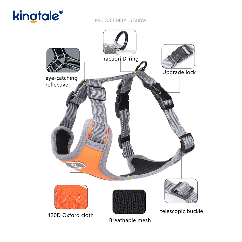 Ajustável Soft Acolchoado No-Pull Pet Harness Reflexivo Dog Oxford Vest