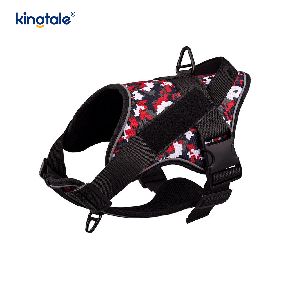 Colete reflexivo ajustável para animais de estimação, tático resistente, sem tração, arnês para cães