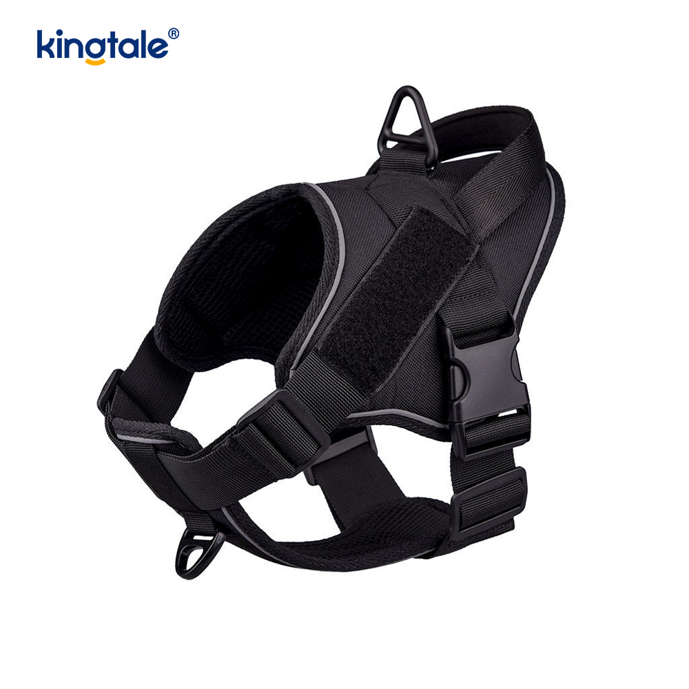 Colete reflexivo ajustável para animais de estimação, tático resistente, sem tração, arnês para cães