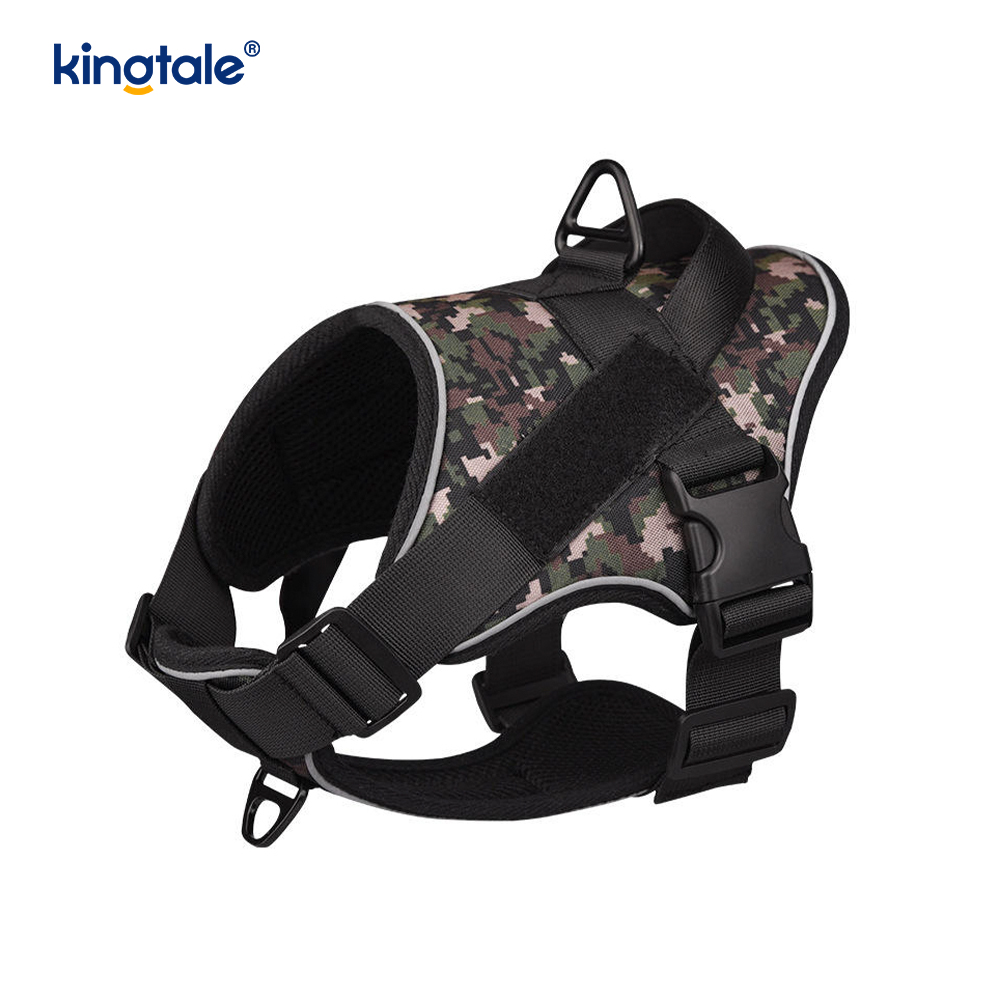 Colete reflexivo ajustável para animais de estimação, tático resistente, sem tração, arnês para cães