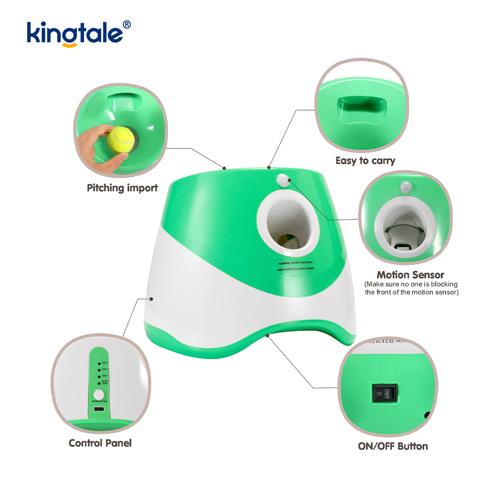 Lançador de bola automático com 3 mini bolas de tênis brinquedos para cães ao ar livre