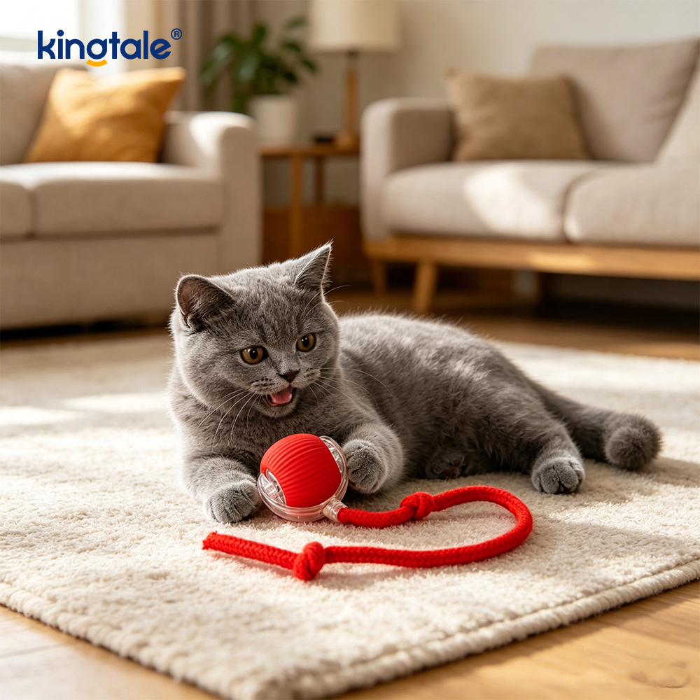 Bola automática de brinquedo para gatos com prevenção automática de obstáculos
