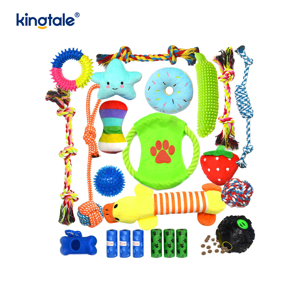 Conjunto de brinquedos para animais de estimação com bolas de corda de algodão reforçadas para dentição de cachorro