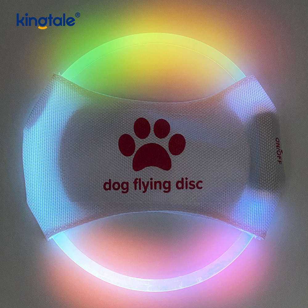 Brinquedo de treinamento para cães Frisbee com iluminação recarregável LED