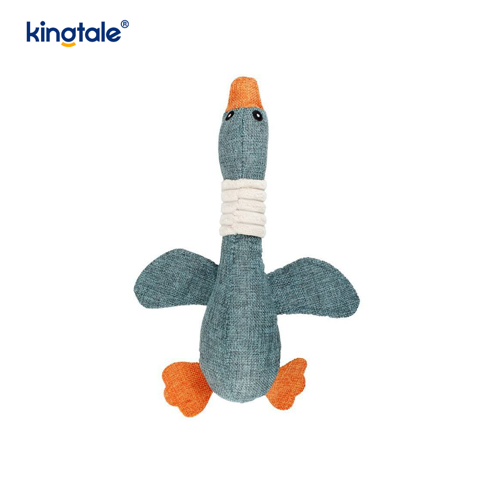 Brinquedo de pelúcia estridente em forma de ganso para animais de estimação