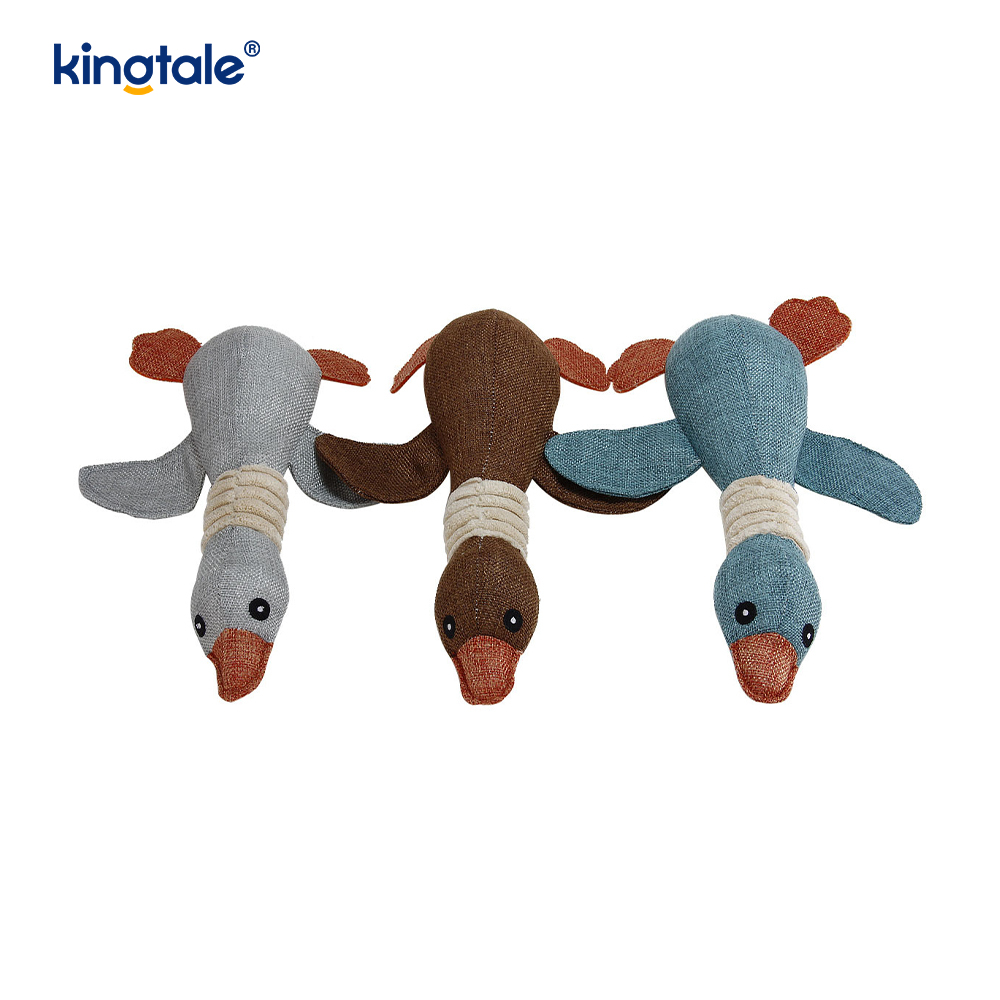 Brinquedo de pelúcia estridente em forma de ganso para animais de estimação