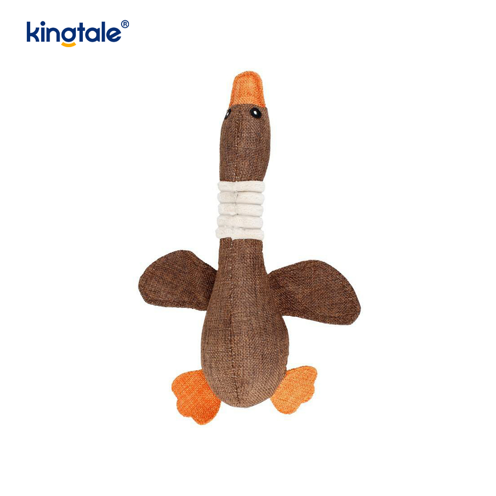 Brinquedo de pelúcia estridente em forma de ganso para animais de estimação