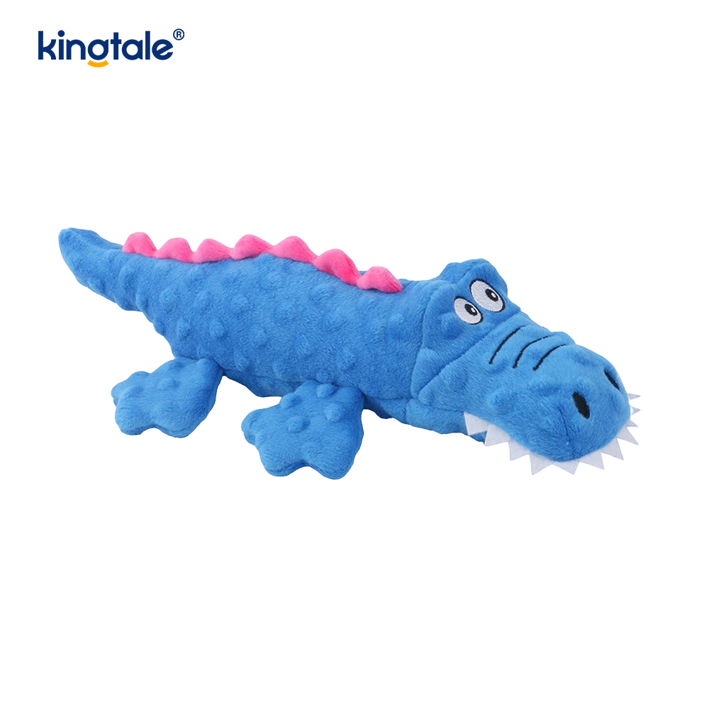 Brinquedo de mastigar de pelúcia para animais de estimação com voz de crocodilo para cães