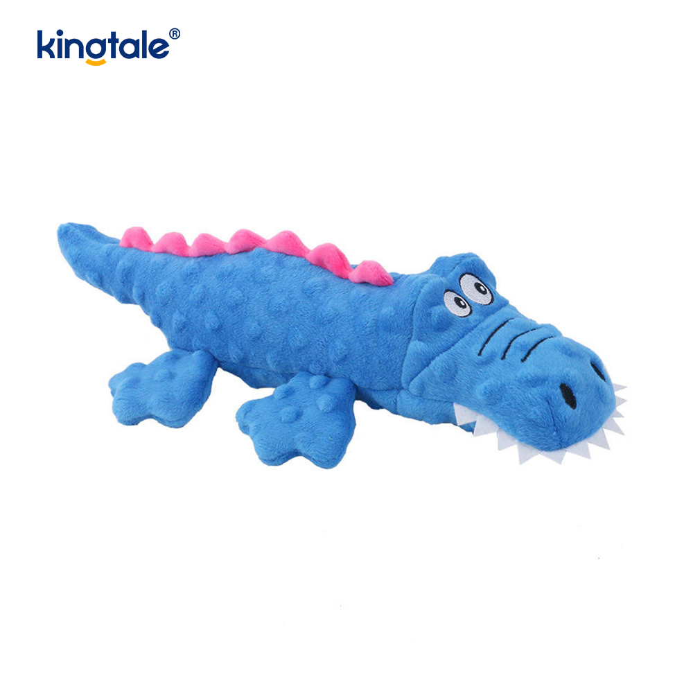 Brinquedo de mastigar de pelúcia para animais de estimação com voz de crocodilo para cães