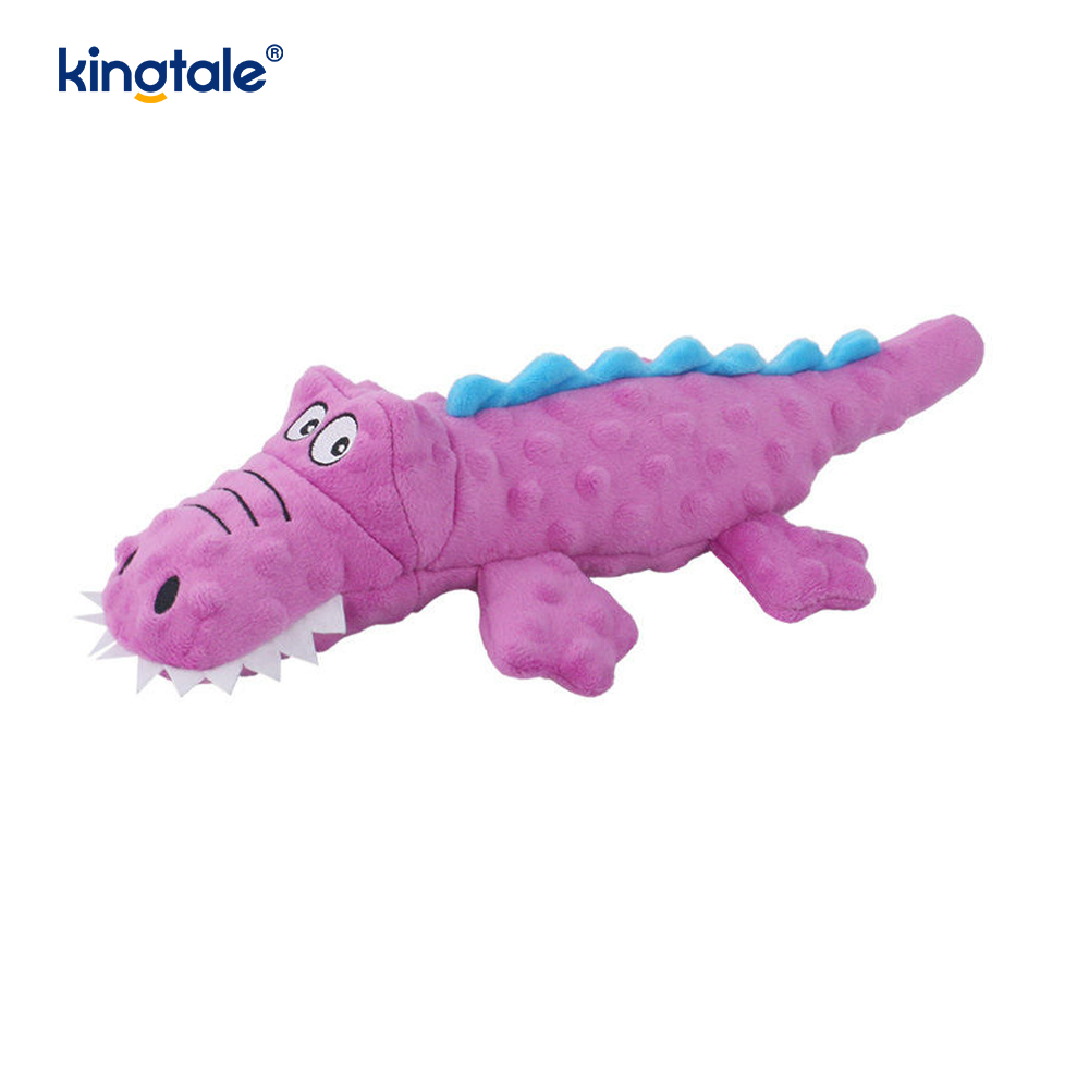 Brinquedo de mastigar de pelúcia para animais de estimação com voz de crocodilo para cães