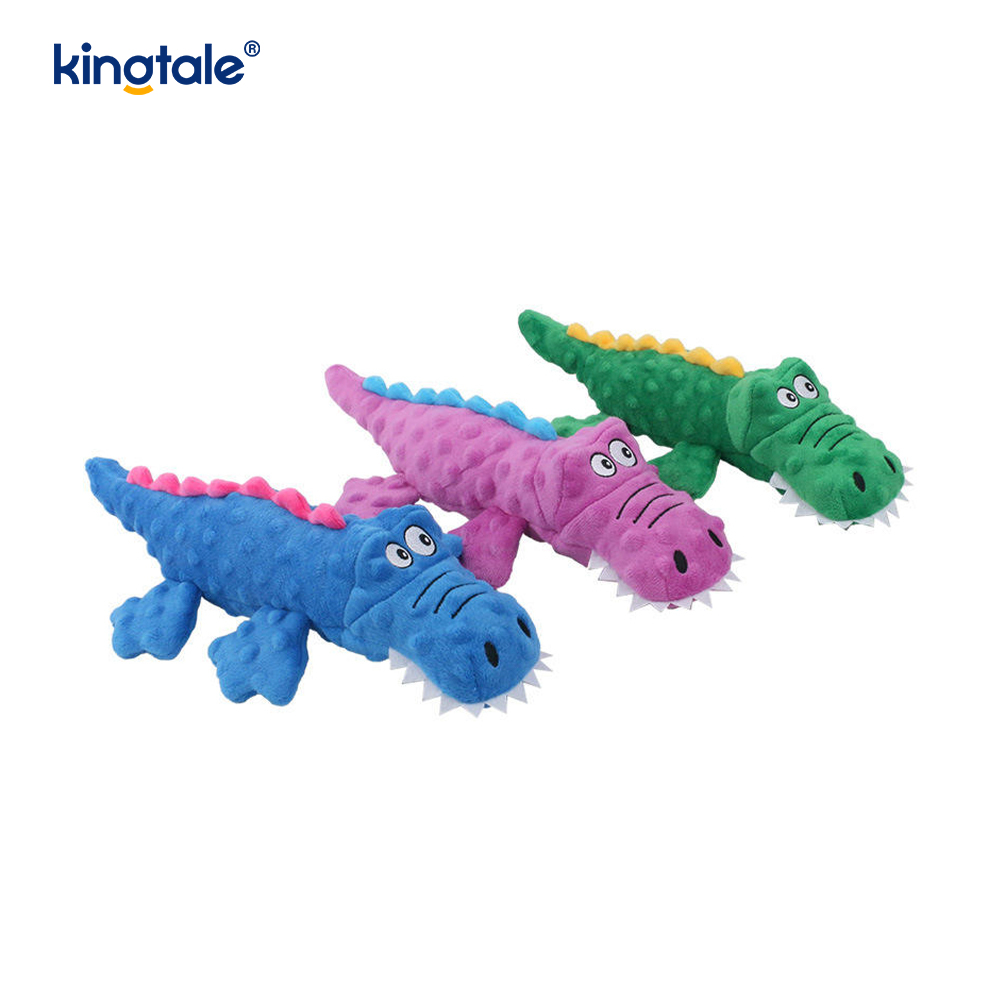 Brinquedo de mastigar de pelúcia para animais de estimação com voz de crocodilo para cães