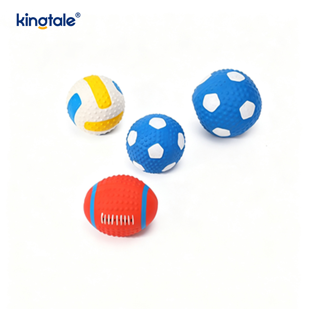 Brinquedos de látex que fazem barulho para animais de estimação (futebol, futebol, vôlei)
