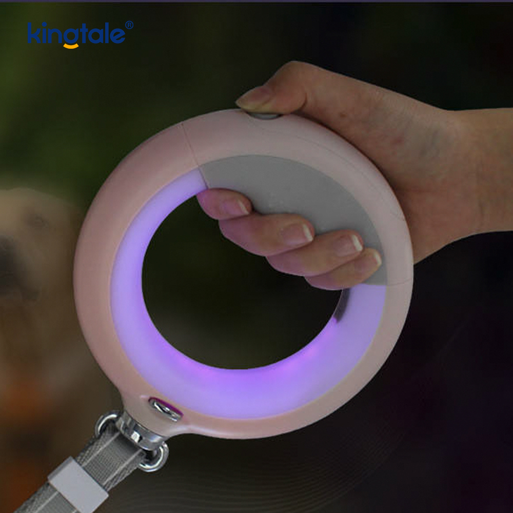 Trela ​​retrátil com trela de caminhada de cachorro LED Corda de tração de nylon