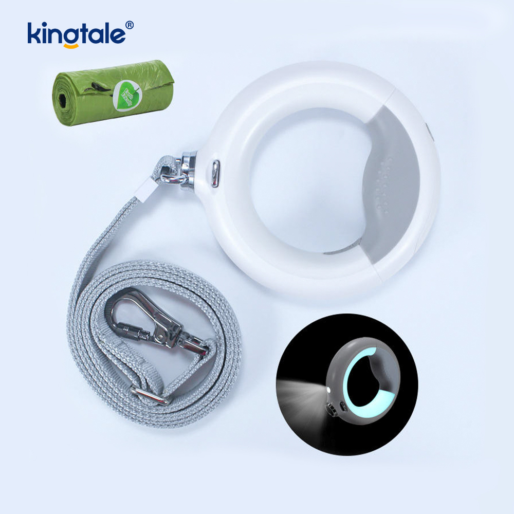 Trela ​​retrátil com trela de caminhada de cachorro LED Corda de tração de nylon