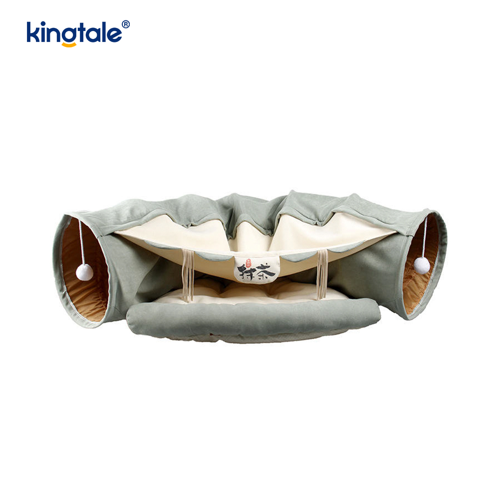 Túnel dobrável para brincar de gato, brinquedo interativo, labirinto, casa de gato, túneis internos