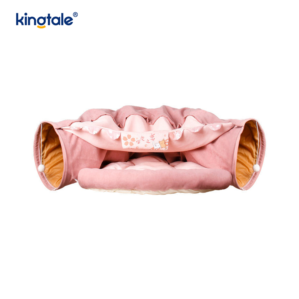 Túnel dobrável para brincar de gato, brinquedo interativo, labirinto, casa de gato, túneis internos