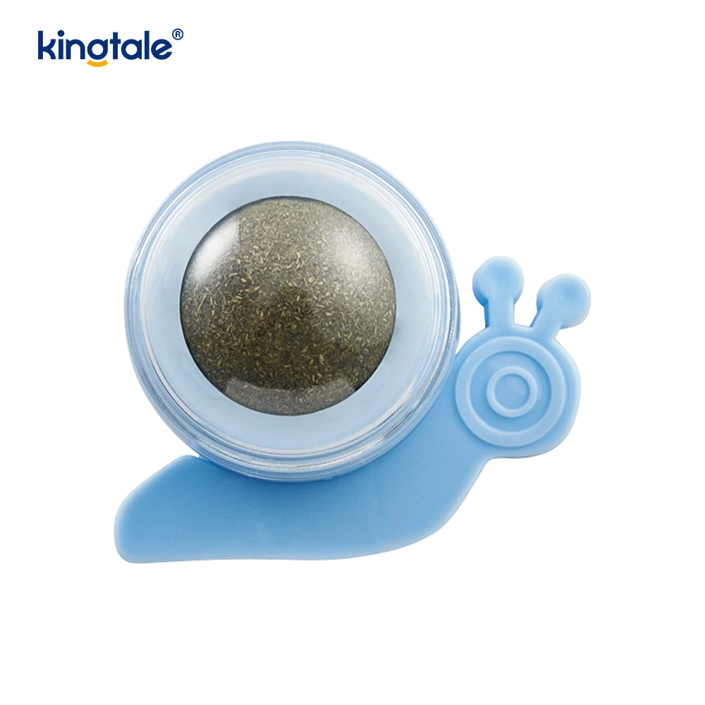 Bola de catnip giratória de caracol, bola de tratamento para limpeza de dentes, molares