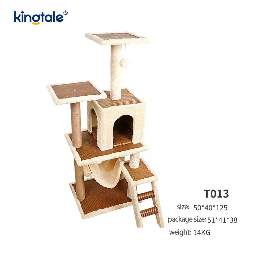 Árvore de gato de sisal natural, torre de gato alto, limitada a vários níveis de pelúcia
