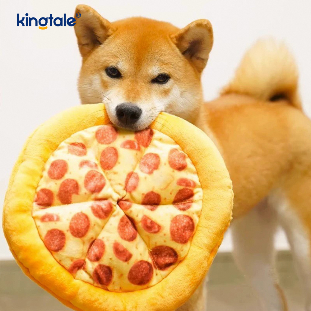 Brinquedos divertidos para mastigar para animais de estimação - Pizza e Donut