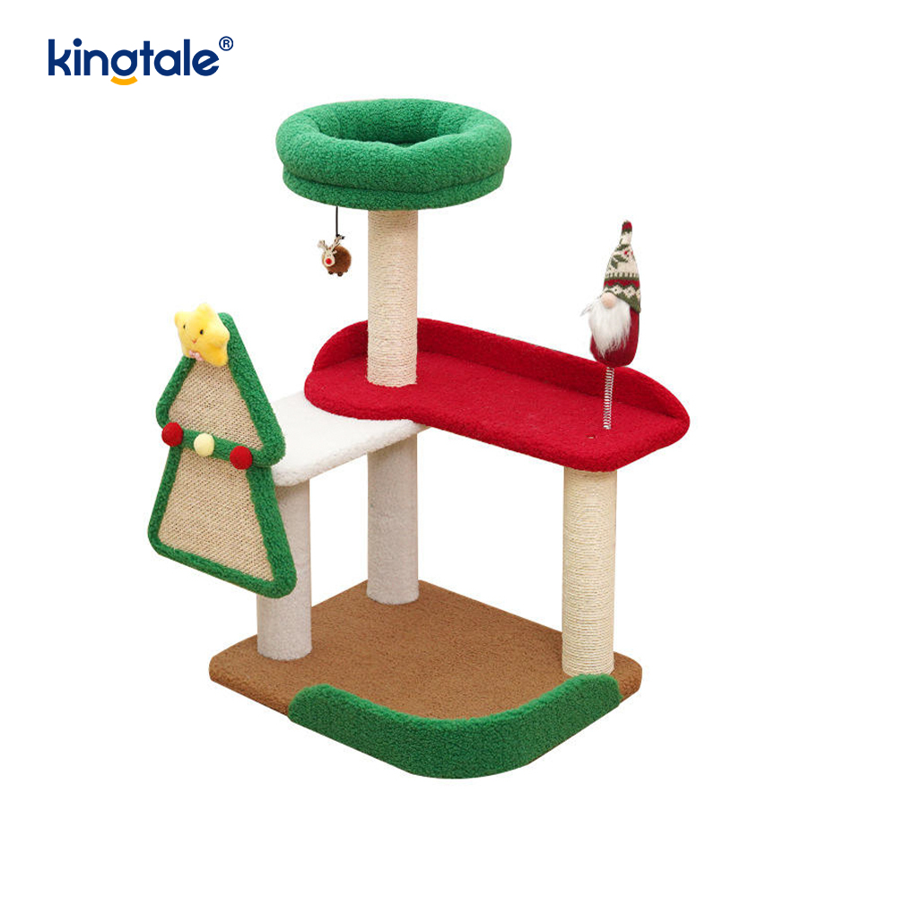Série de Natal personalizada resistente ao desgaste Cat Scratch Pillar Siege Tower Apartment