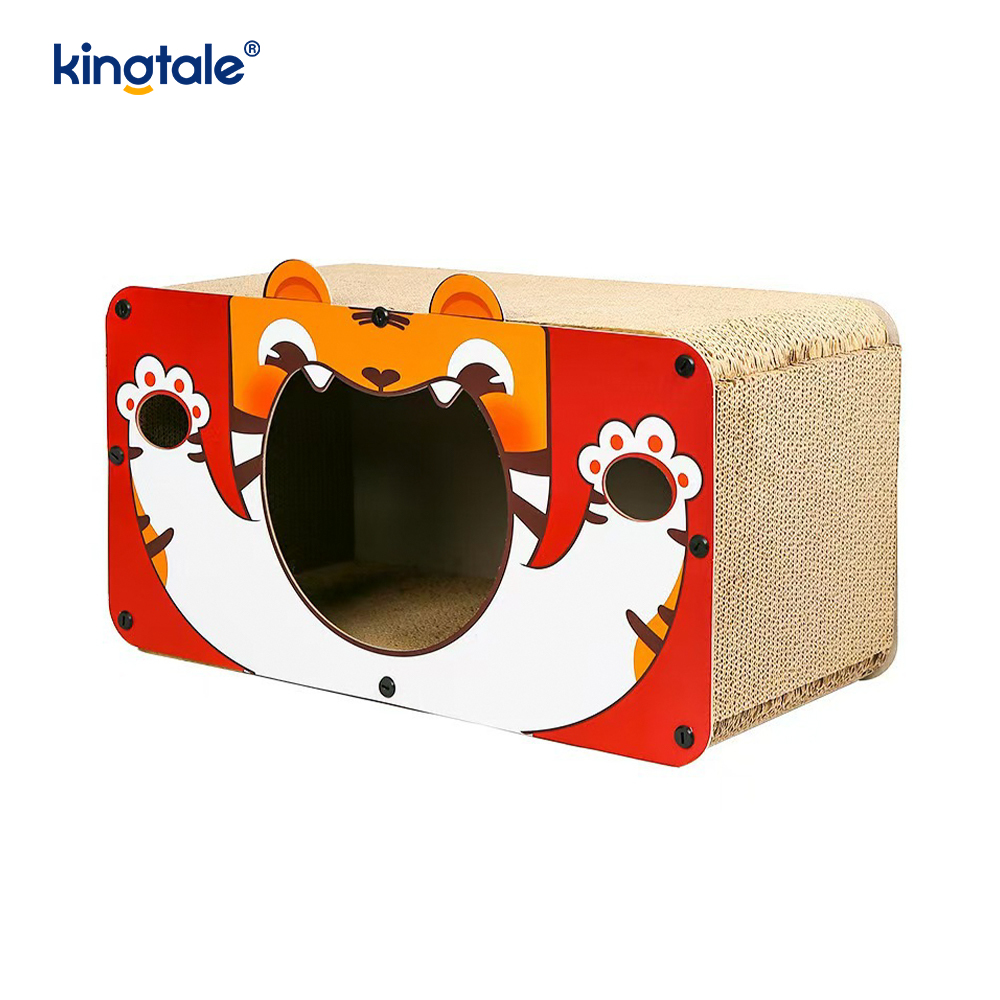 Brinquedo interno para arranhador de gato de papelão ondulado com erva-de-gato