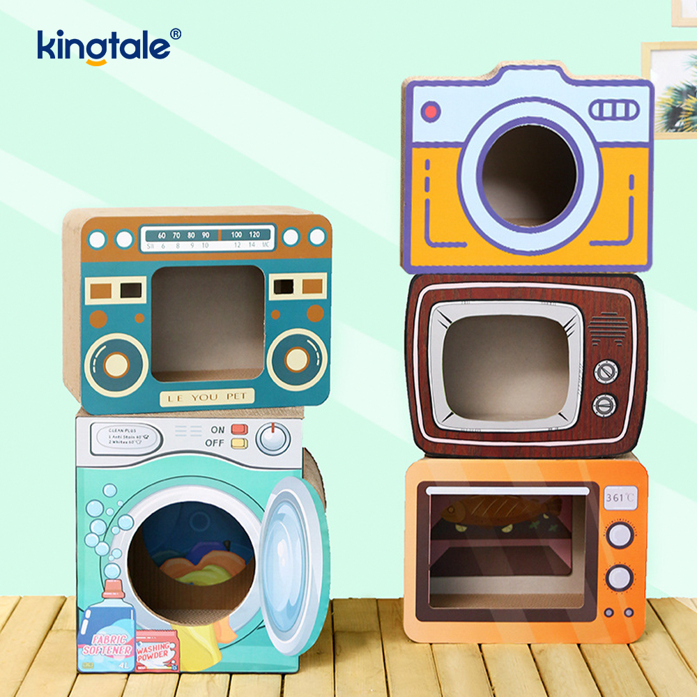Brinquedo interno para arranhador de gato de papelão ondulado com erva-de-gato