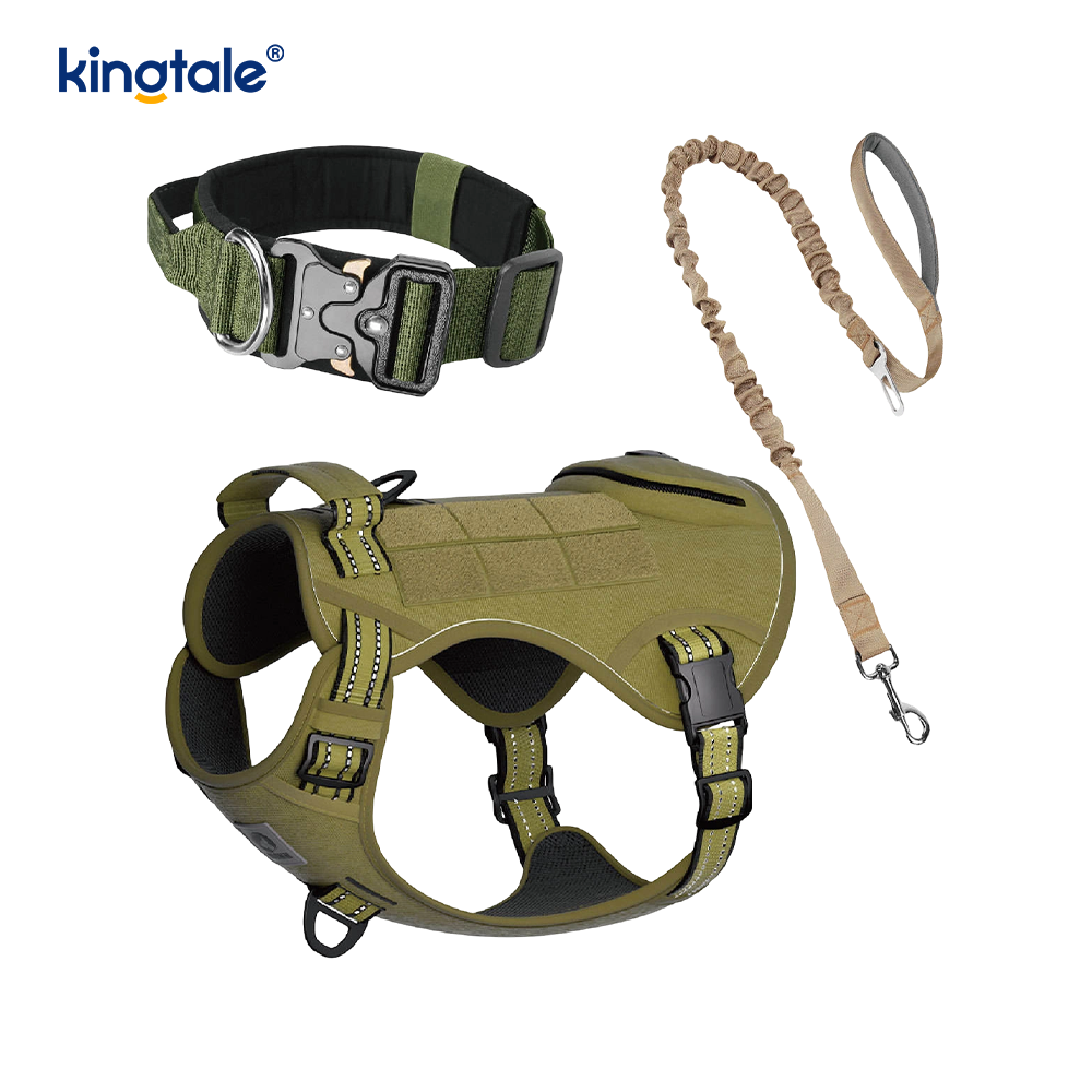 Conjunto de arnês de trela para coleira de cachorro de treinamento de nylon sem puxar com controle