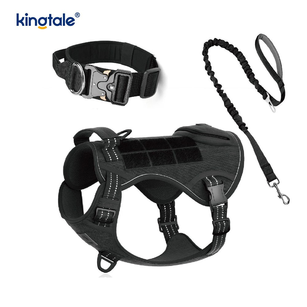 Conjunto de arnês de trela para coleira de cachorro de treinamento de nylon sem puxar com controle
