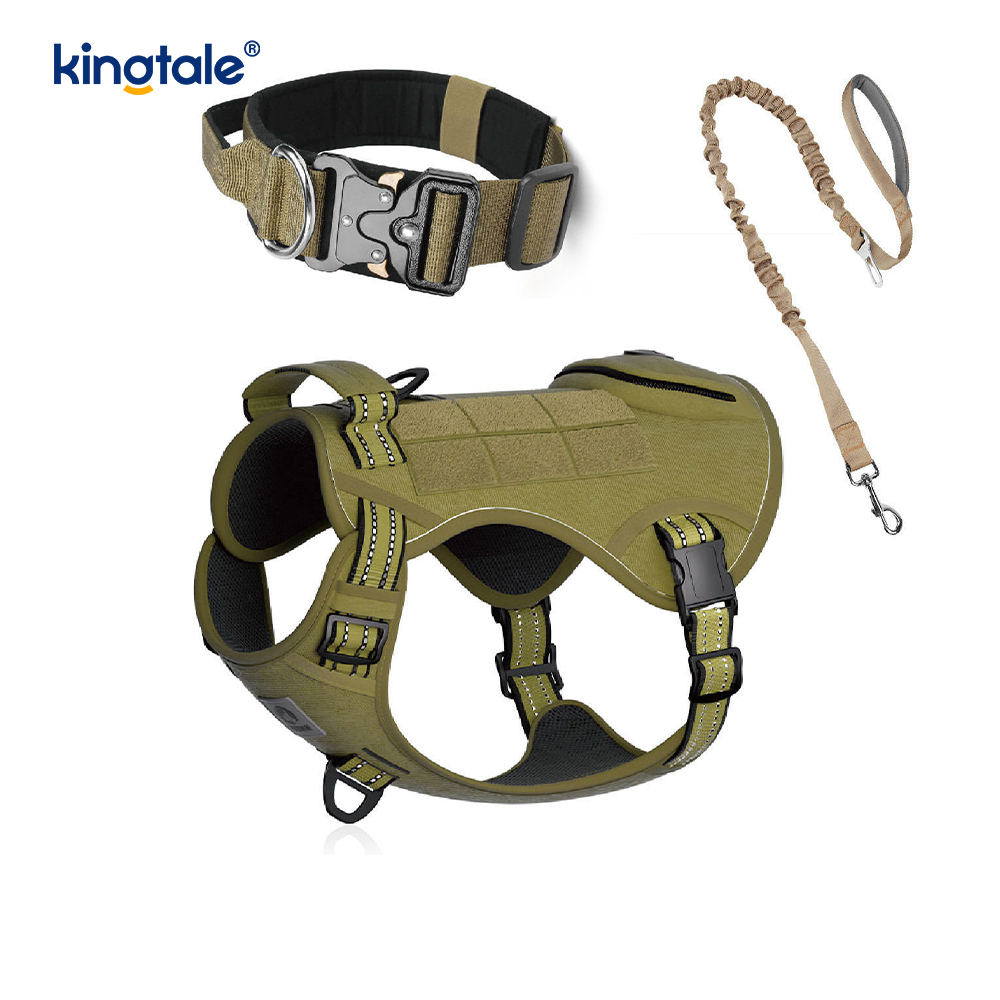 Conjunto de arnês de trela para coleira de cachorro de treinamento de nylon sem puxar com controle