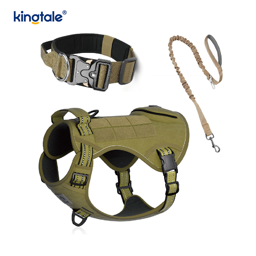 Conjunto de arnês de trela para coleira de cachorro de treinamento de nylon sem puxar com controle