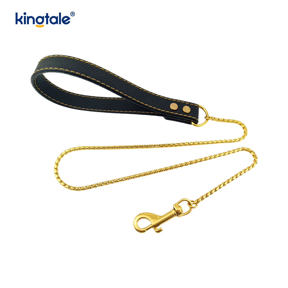 Trela ​​de corrente resistente para cães, coleira de metal multicolorida para caminhada de cães de estimação