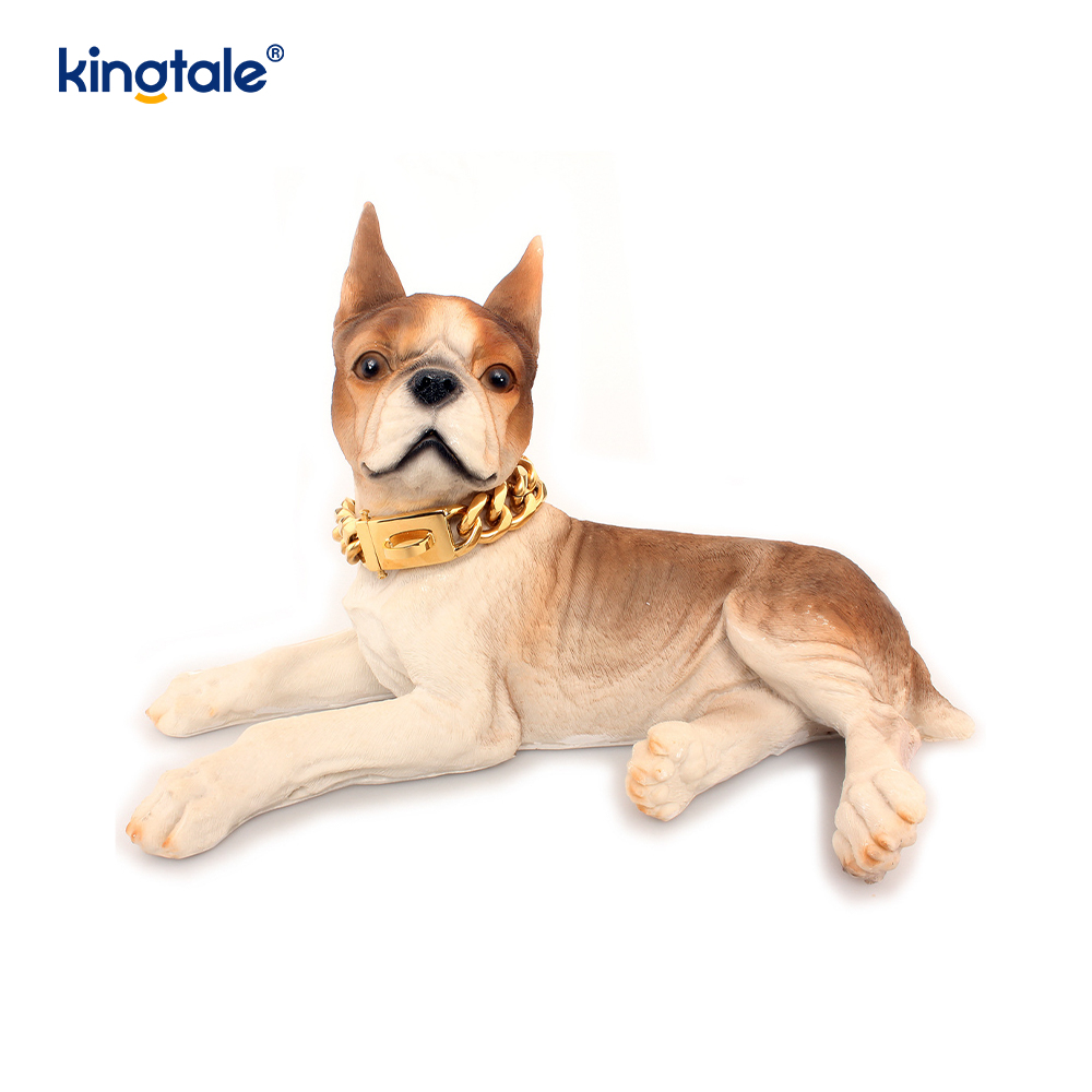 Coleira de corrente de estrangulamento para cães com elo cubano banhado à moda em aço inoxidável